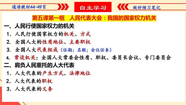 2023——2024学年高中政治统编版必修三：5.1 人民代表大会：我国的国家权力机关 课件第6页