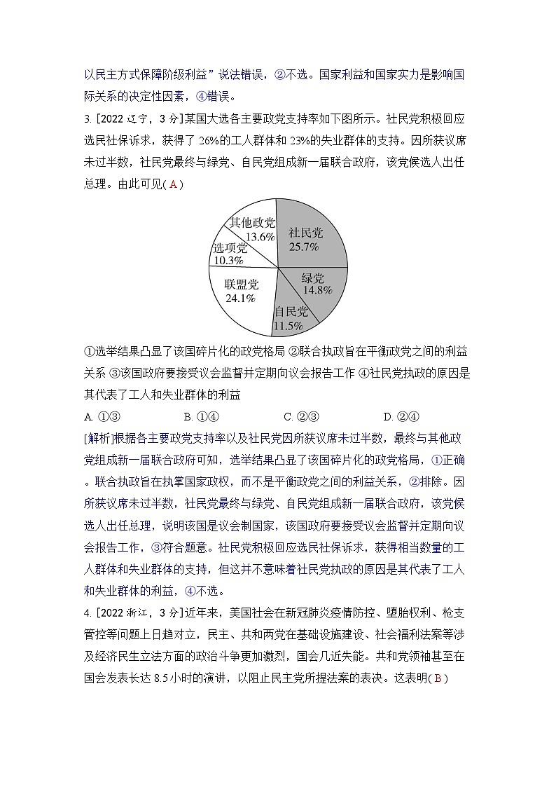 专题十 当代国际政治与经济-2024五年高考题分类训练（政治）02