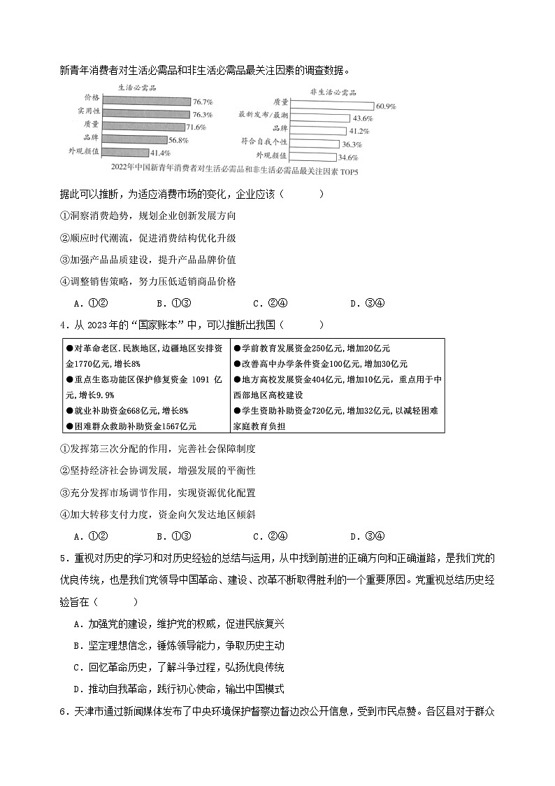 高考政治考前模拟卷04（江苏专用）02