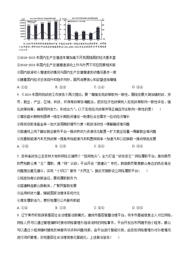 2024届辽宁省高三二模政治试题（原卷版）第2页