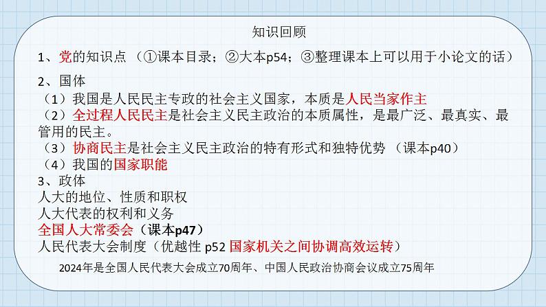 专题一 中国特色社会主义制度之政治制度（3）我国的基本政治制度 课件-2024年高考政治二轮专题复习（统编版）02