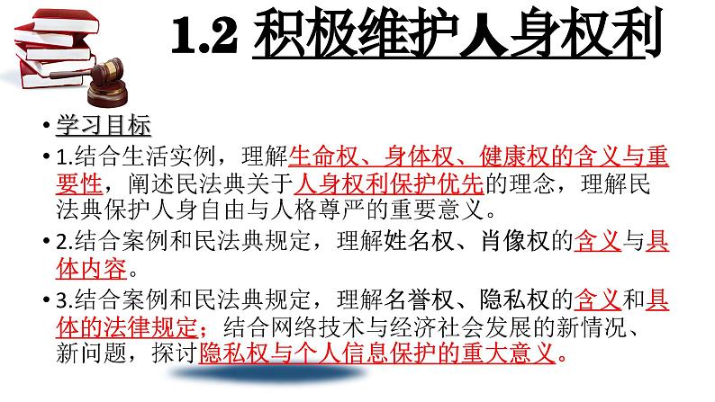 1.2积极维护人身权利课件-2023-2024学年高中政治统编版选择性必修二法律与生活01