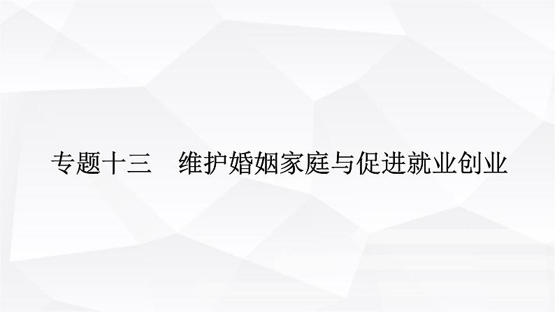 2024届高考政治二轮专题复习专题一0三维护婚姻家庭与促进就业创业课件第1页