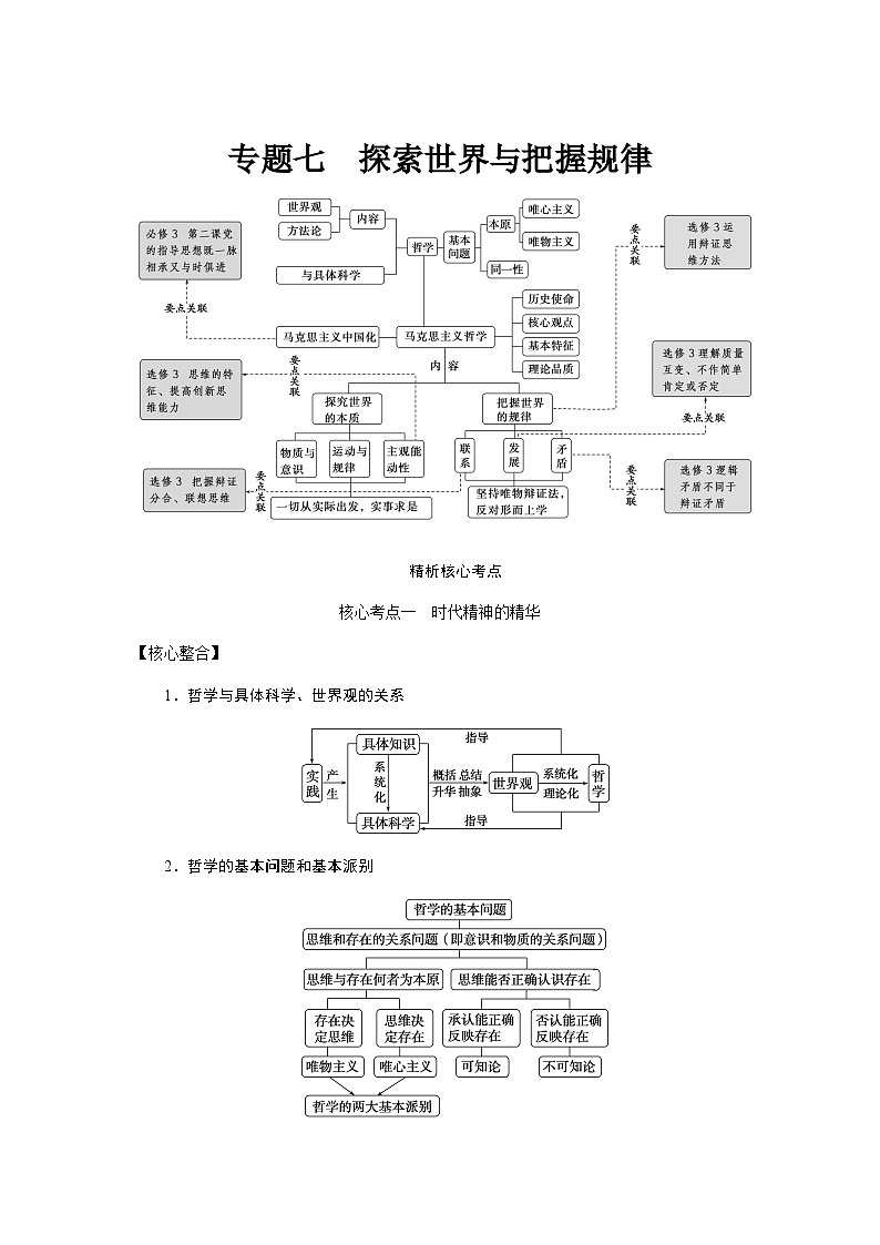 2024届高考政治二轮专题复习专题七探索世界与把握规律学案第1页