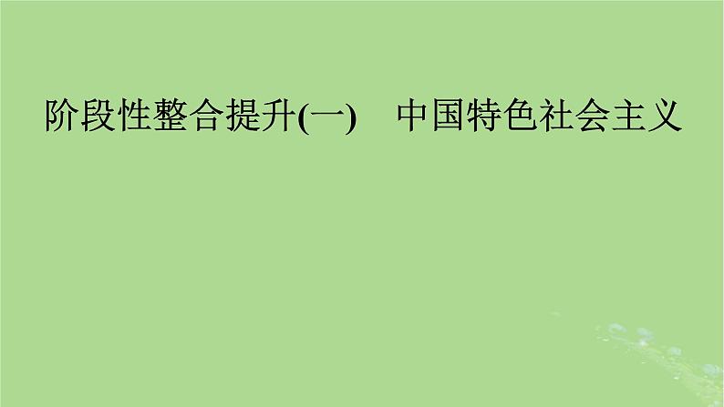 2025版高考政治一轮总复习必修1阶段性整合提升一中国特色社会主义课件第1页