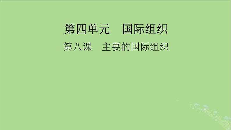 2025版高考政治一轮总复习选择性必修1第4单元国际组织第8课主要的国际组织课件01