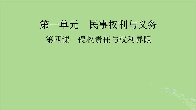 2025版高考政治一轮总复习选择性必修2第1单元民事权利与义务第4课侵权责任与权利界限课件01