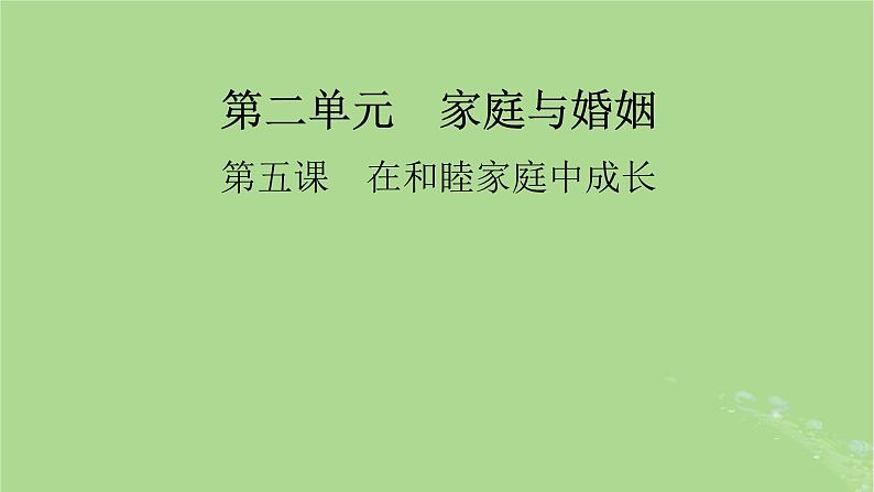 2025版高考政治一轮总复习选择性必修2第2单元家庭与婚姻第5课在和睦家庭中成长课件01