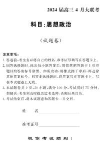 湖南省天壹名校联盟2024届高三下学期4月大联考政治试题