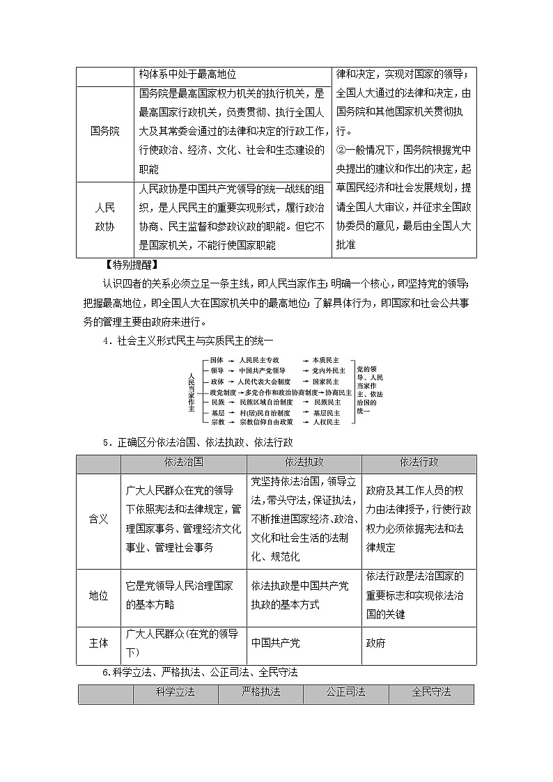 2025版高考政治一轮总复习必修3阶段性整合提升训练题三坚持党的领导人民当家作主依法治国的有机统一第3页