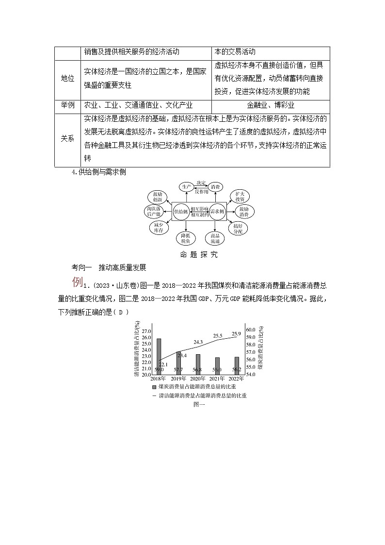 2025版高考政治一轮总复习考点精析教案必修2第2单元经济发展与社会进步第3课我国的经济发展考点2推动高质量发展第3页