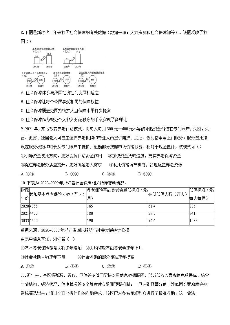 4.2我国的社会保障训练第3页