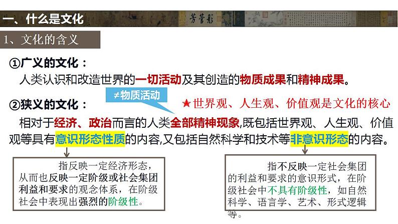 7.1 文化的内涵与功能 课件-2023-2024学年高中政治统编版必修四哲学与文化04