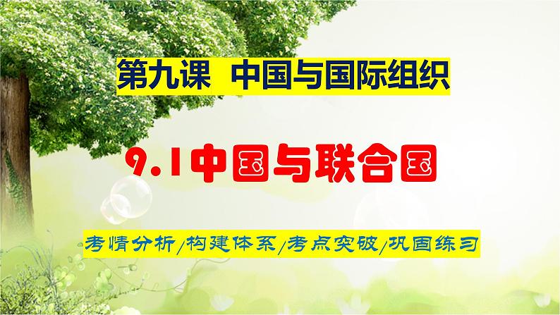 9.1 中国与联合国  课件-2024届高考政治一轮复习统编版选择性必修一当代国际政治与经济01