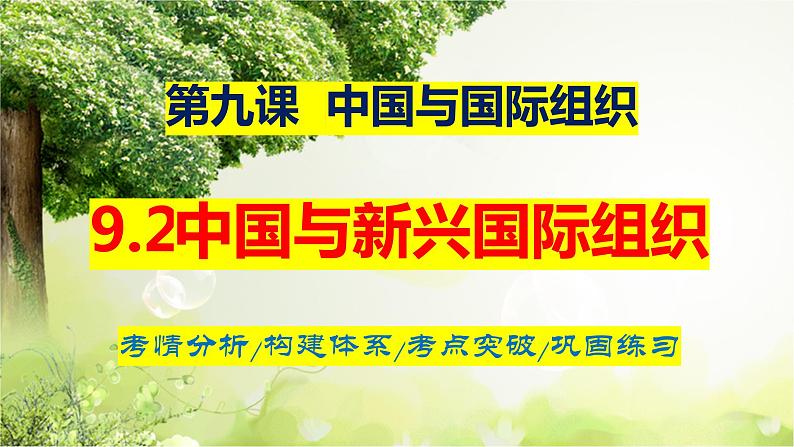 9.2 中国与新兴国际组织  课件-2024届高考政治一轮复习统编版选择性必修一当代国际政治与经济01