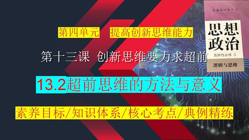 13.2超前思维的方法与意义课件-2024届高考政治一轮复习统编版选择性必修三逻辑与思维01