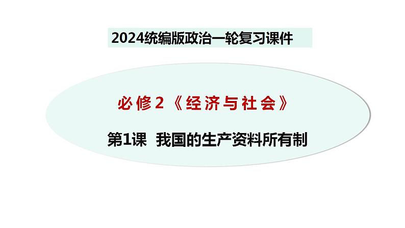 第一课 我国的生产资料所有制 课件-2024届高考政治一轮复习统编版必修二经济与社会第3页