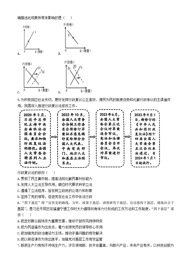 2024江苏省决胜新高考高三下学期4月大联考试题政治含答案第2页