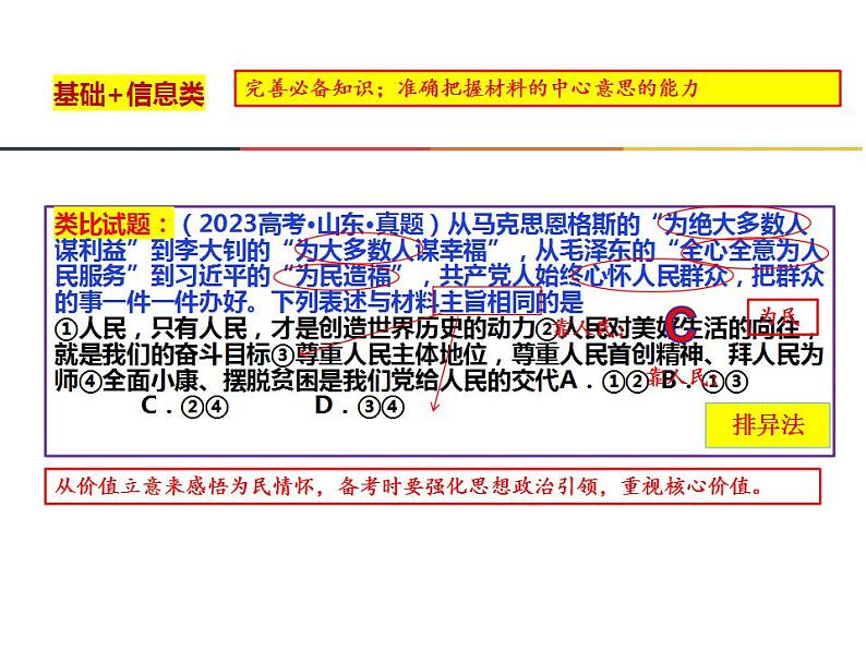 2024届山东省青岛市高三一模政治试题讲评课件-2024届高考政治二轮复习05