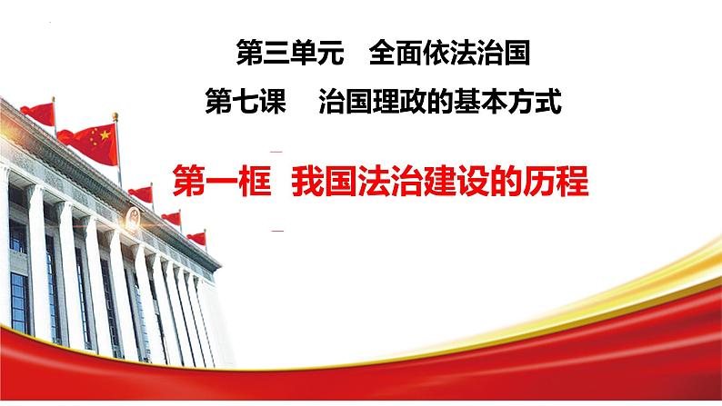 2023-2024学年高中政治统编版必修三政治与法治：7.1我国法治建设的历程  课件03