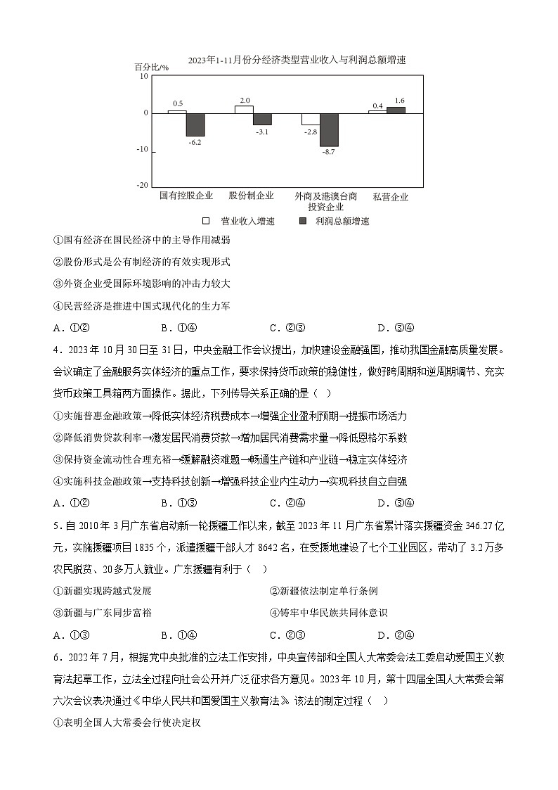 2024年高考押题预测卷—政治（天津卷01）（考试版）第2页