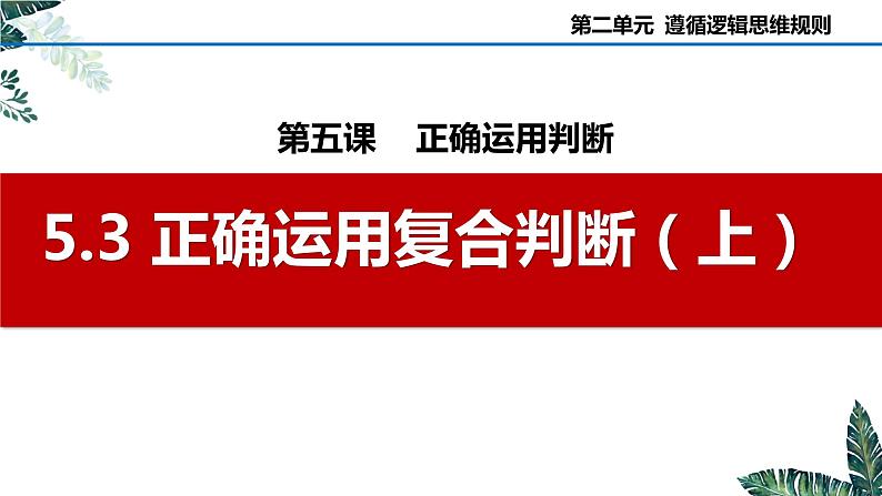 5.3 正确运用复合判断（上）-2023-2024学年高二政治课件（统编版选择性必修3）第2页