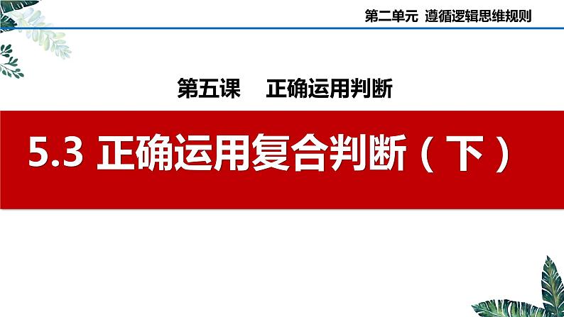 5.3 正确运用复合判断（下）-2023-2024学年高二政治课件（统编版选择性必修3）第2页