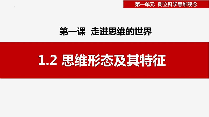 1.2思维形态及其特征 （课件）-2023-2024学年高二政治（统编版选择性必修3）01