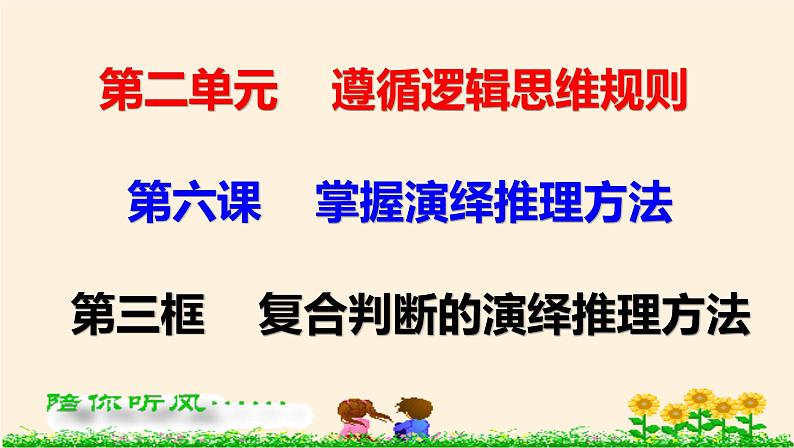 6.3复合判断的演绎推理方法 课件第1页