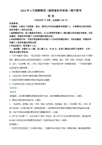 湖南省湖湘教育三新探索协作体2023-2024学年高一下学期4月期中联考政治试卷（Word版附解析）