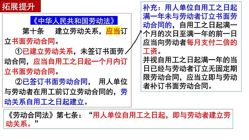 2023-2024学年高中政治统编版选择性必修二法律与生活：第七课 做个明白的劳动者 课件08