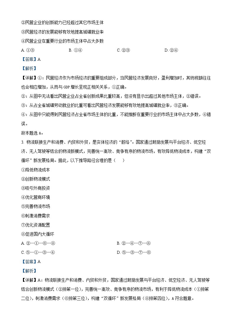 2024届福建省福州市高三三模政治试题（原卷版+解析版）02