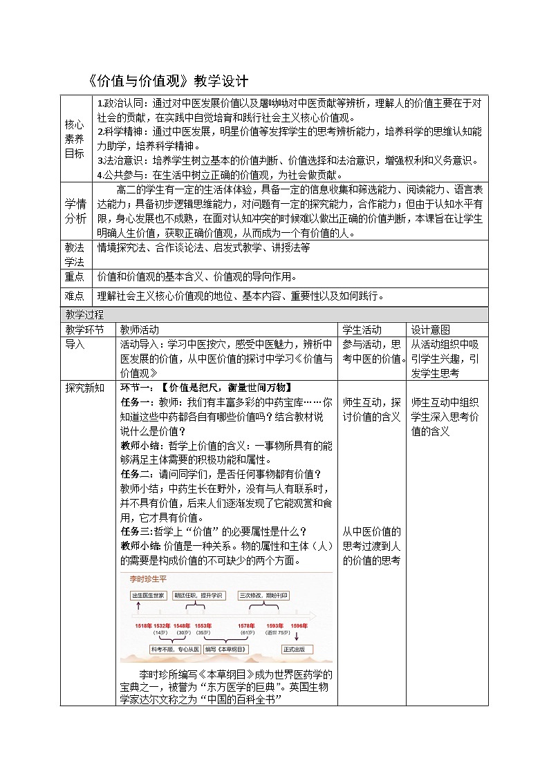 必修四6.1_《价值与价值观》教案_人教版思政课件_【课件研究所·自营系列】(2)第1页