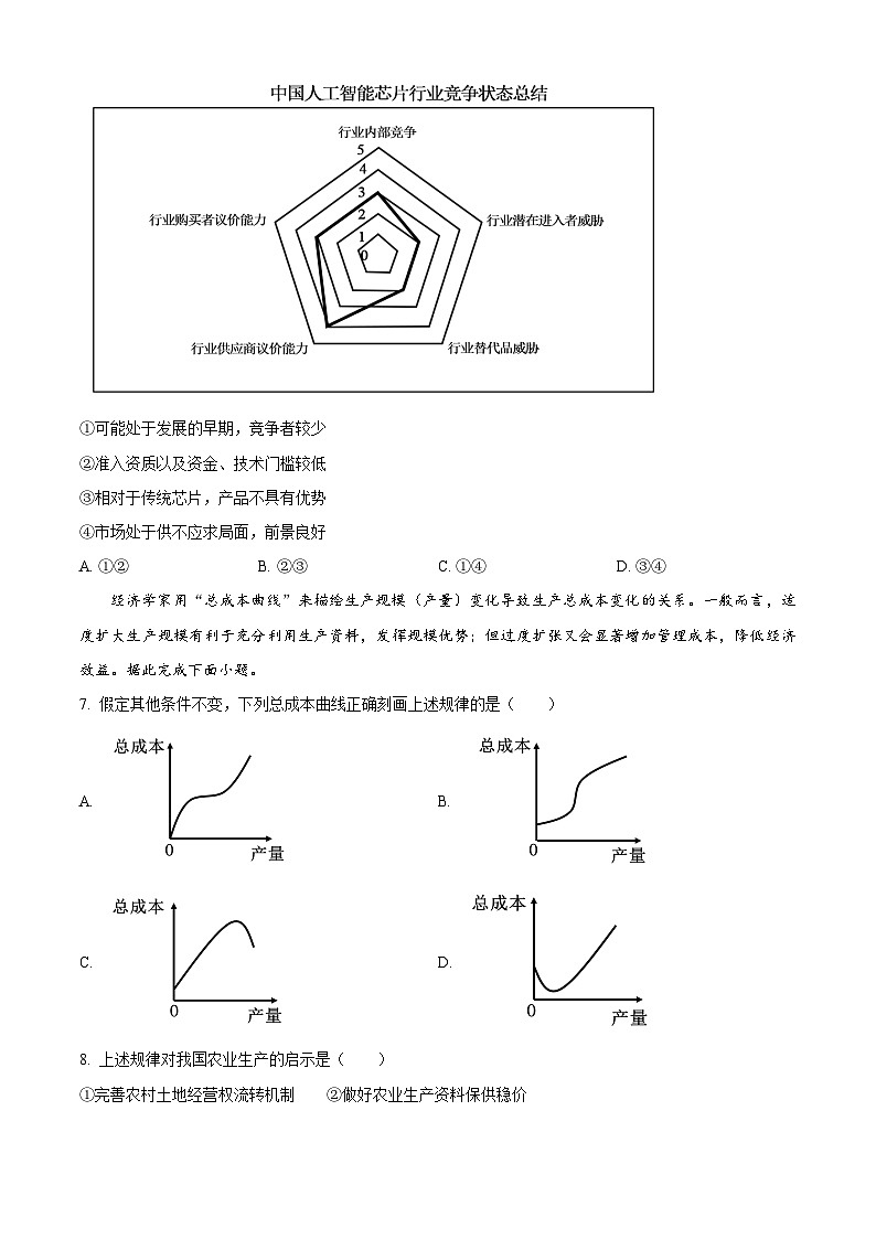 湖南省常德市石门县第一中学2023-2024学年高三下学期期中考试政治试卷（原卷版+解析版）03