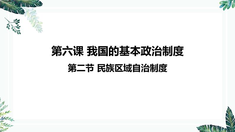 6.2+民族区域自治制度+课件-2023-2024学年高中政治统编版必修三政治与法治第1页