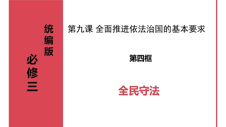 9.4全民守法 课件-2023-2024学年高中政治统编版必修三政治与法治01