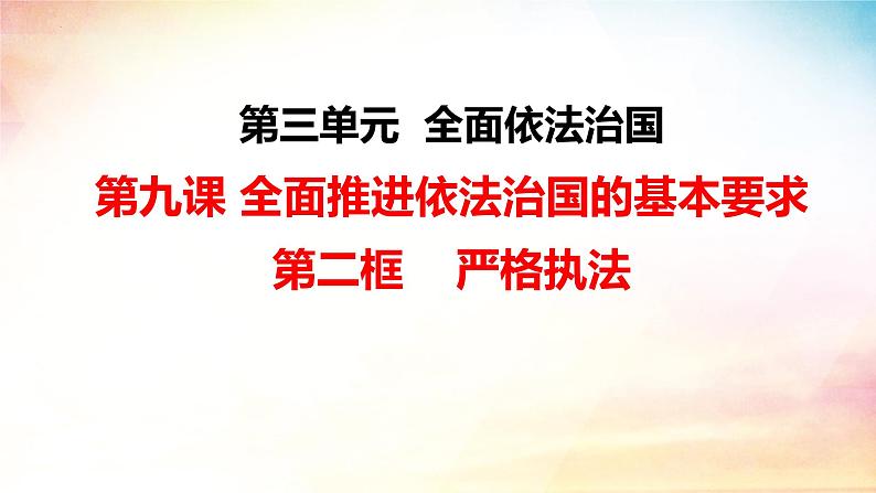 9.2 严格执法 课件- 高中政治统编版必修三政治与法治第2页