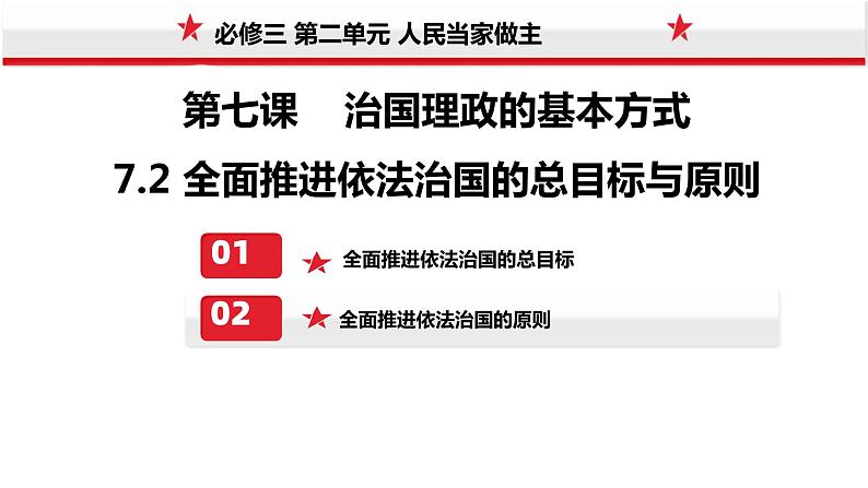 7.2 全面推进依法治国的总目标与原则 课件- 高中政治统编版必修三政治与法治第1页