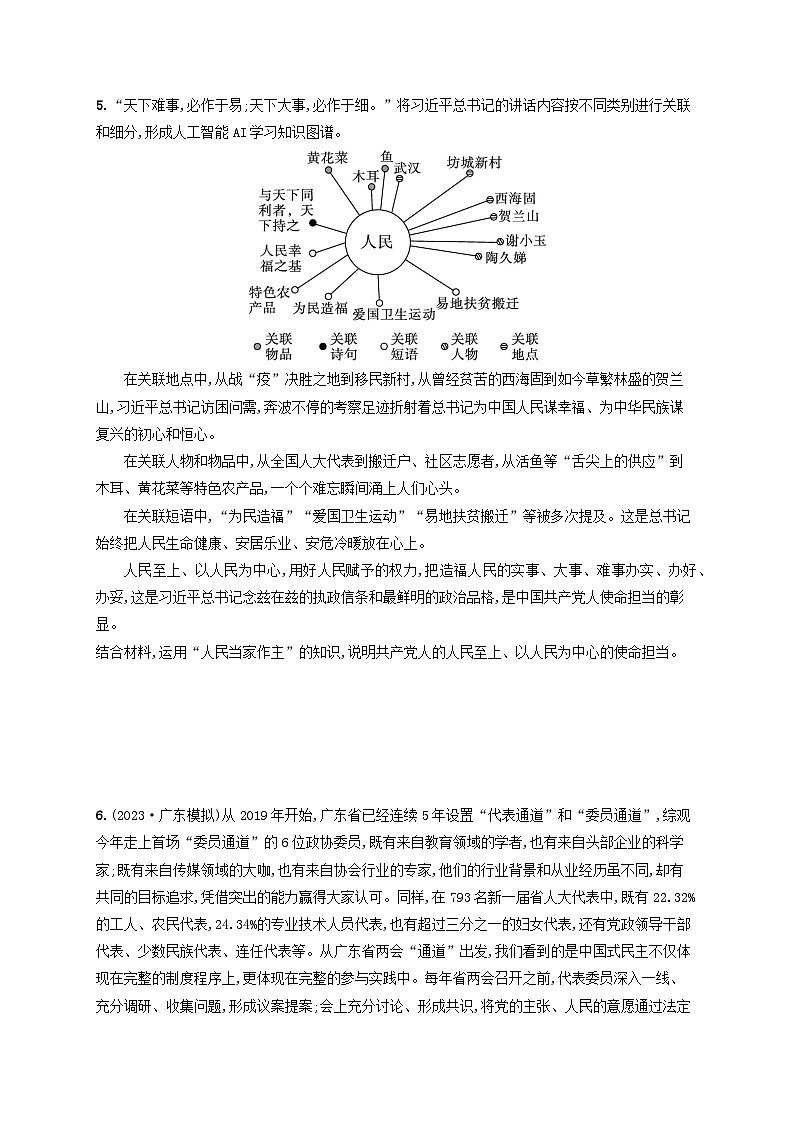 2025届高考政治一轮总复习考点规范练12人民民主专政的社会主义国家02
