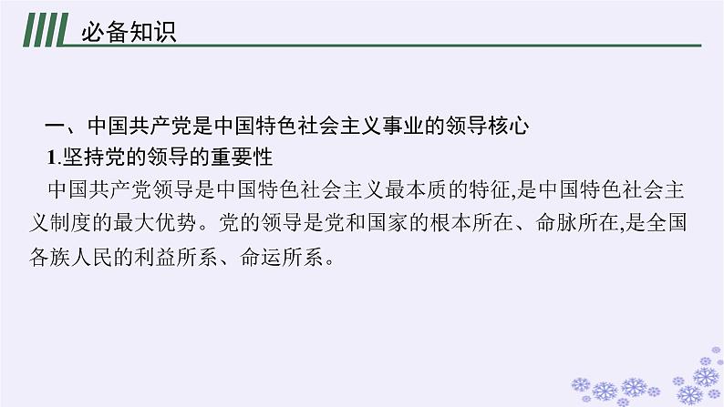 2025届高考政治一轮总复习必修3第3课坚持和加强党的全面领导课件04