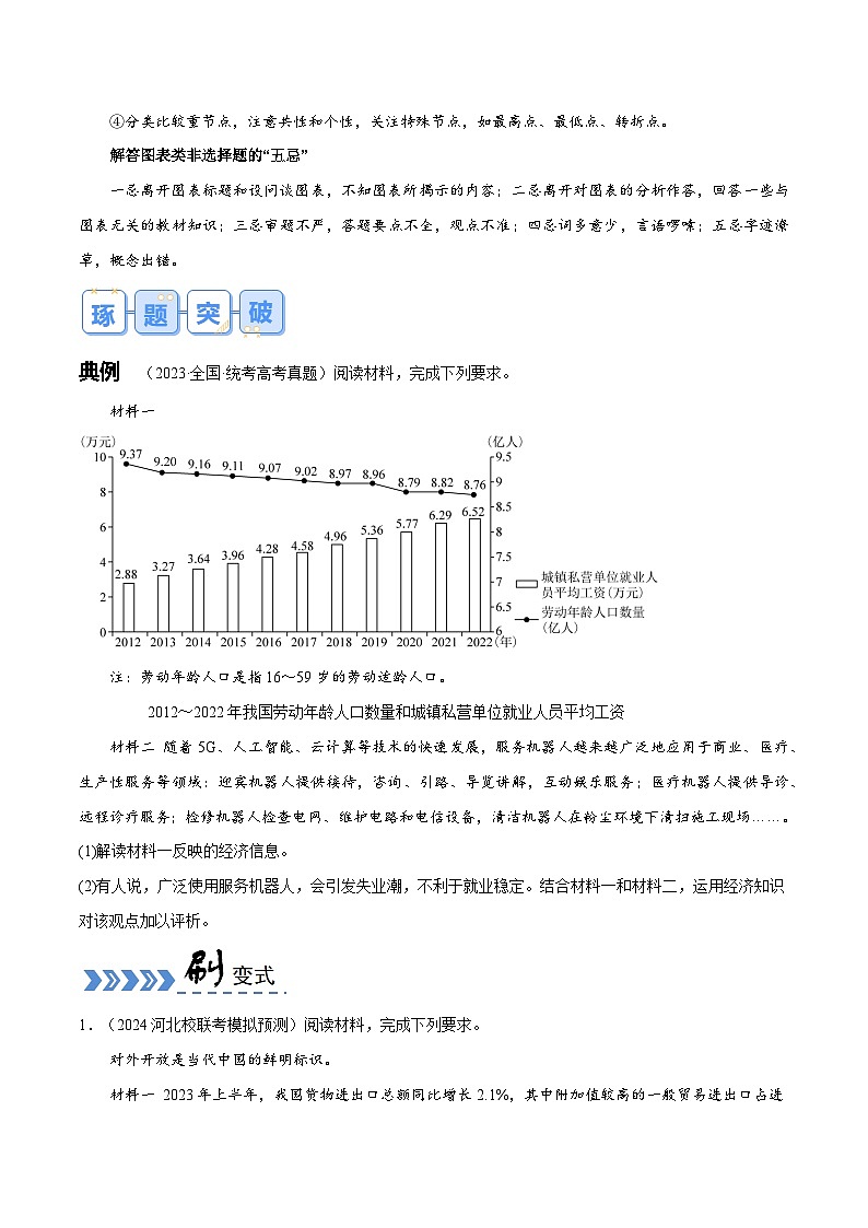 专题01 图表类主观题-【突破大题】冲刺2024年高考政治大题集训（新高考专用）02