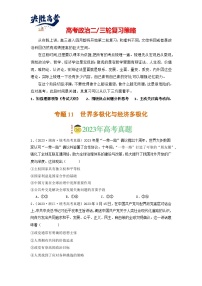 专题11 世界多极化与经济多极化-【分项汇编】2023年高考政治真题和模拟题分类汇编（新高考专用）