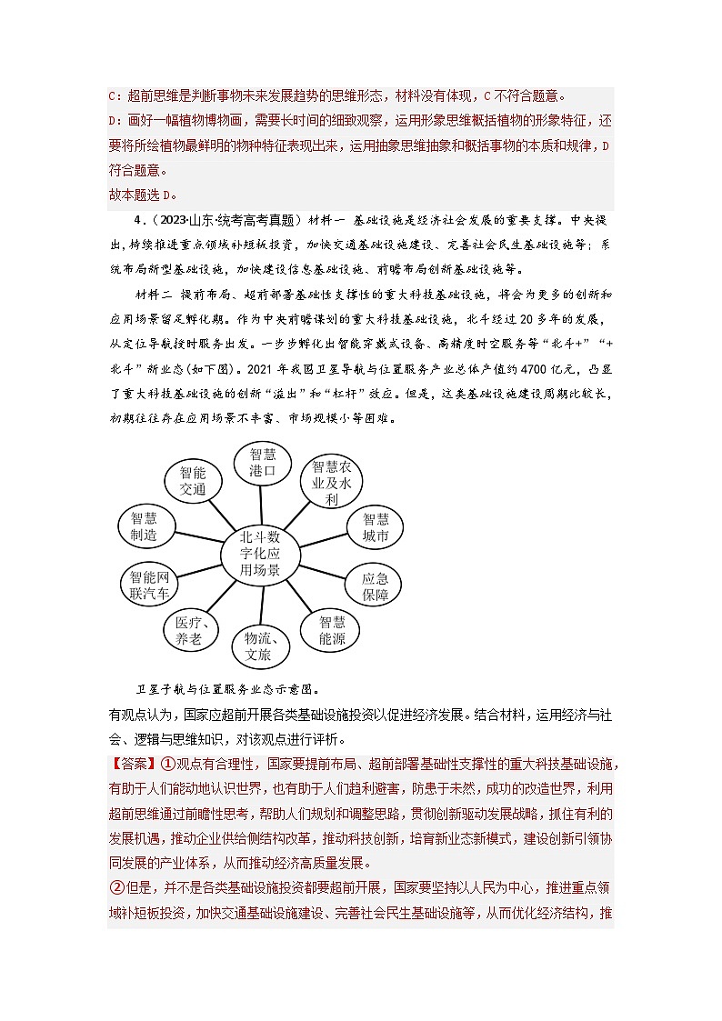 专题14 科学思维与创新思维-【分项汇编】2023年高考政治真题和模拟题分类汇编（新高考专用）03