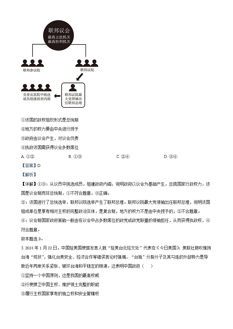 湖南省衡阳市衡阳县第二中学2023-2024学年高二下学期期中考试政治试题（学生版+教师版）02