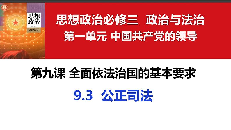 9.3 公正司法 课件 高中政治必修 3 政治与法治 统编版04