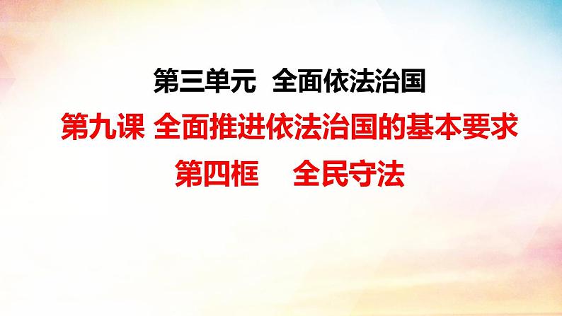 9.4 全民守法 课件 高中政治必修 3 政治与法治 统编版02