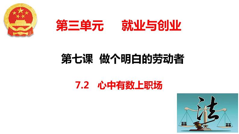 7.2心中有数上职场课件-2023-2024学年高中政治统编版选择性必修二法律与生活第1页