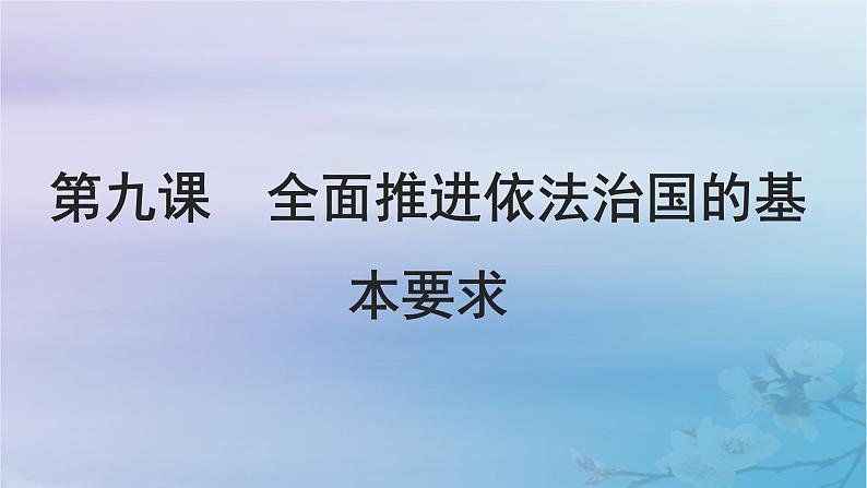 2025届高考政治一轮总复习必修3第三单元全面依法治国第九课全面推进依法治国的基本要求课件01