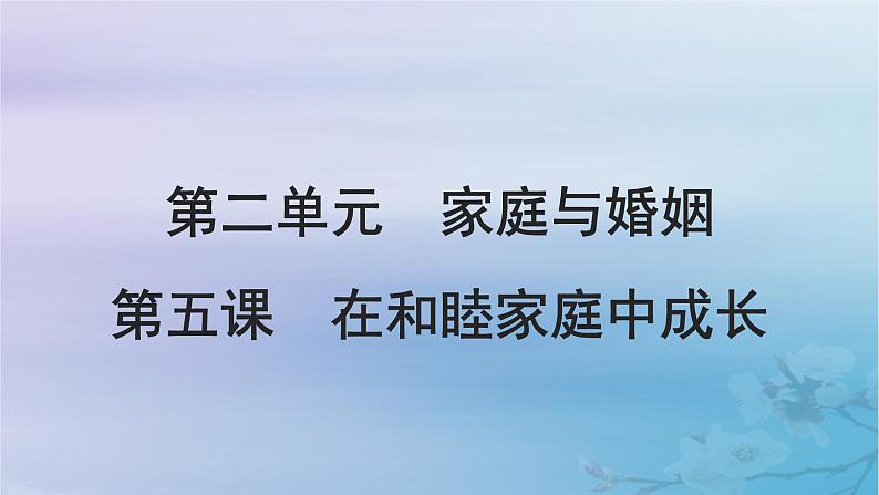 2025届高考政治一轮总复习选择性必修2第二单元家庭与婚姻第五课在和睦家庭中成长课件01