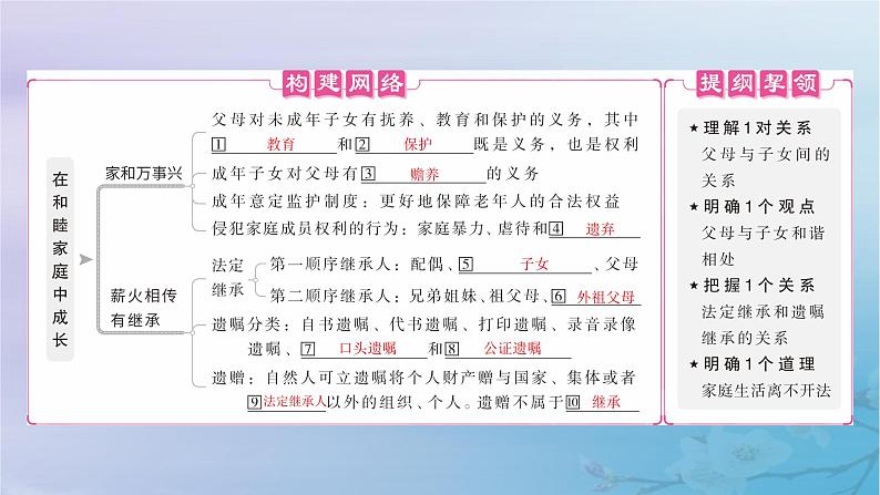 2025届高考政治一轮总复习选择性必修2第二单元家庭与婚姻第五课在和睦家庭中成长课件04